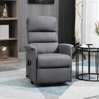 Fauteuil inclinable électrique avec massage par vibrations, télécommande, poches latérales, inclinaison réglable et repose-pieds