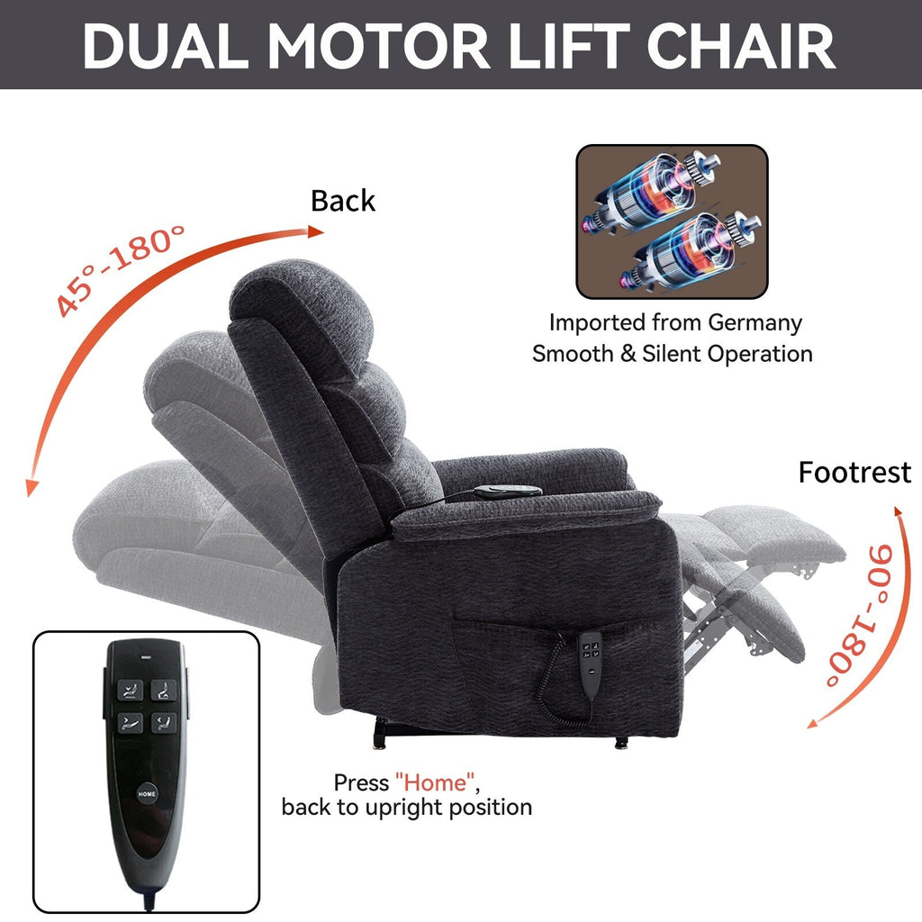 Fauteuil inclinable électrique, double position infinie, massage par la chaleur, télécommande