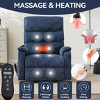 Fauteuil inclinable électrique, double position infinie, massage par la chaleur, télécommande