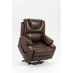 Fauteuil inclinable électrique en cuir avec massage et chauffage