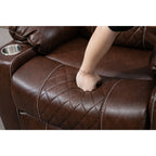 Fauteuil inclinable électrique en cuir avec massage et chauffage