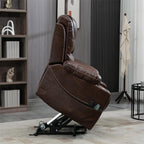 Fauteuil inclinable électrique en cuir avec massage et chauffage