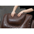 Fauteuil inclinable électrique en cuir avec massage et chauffage