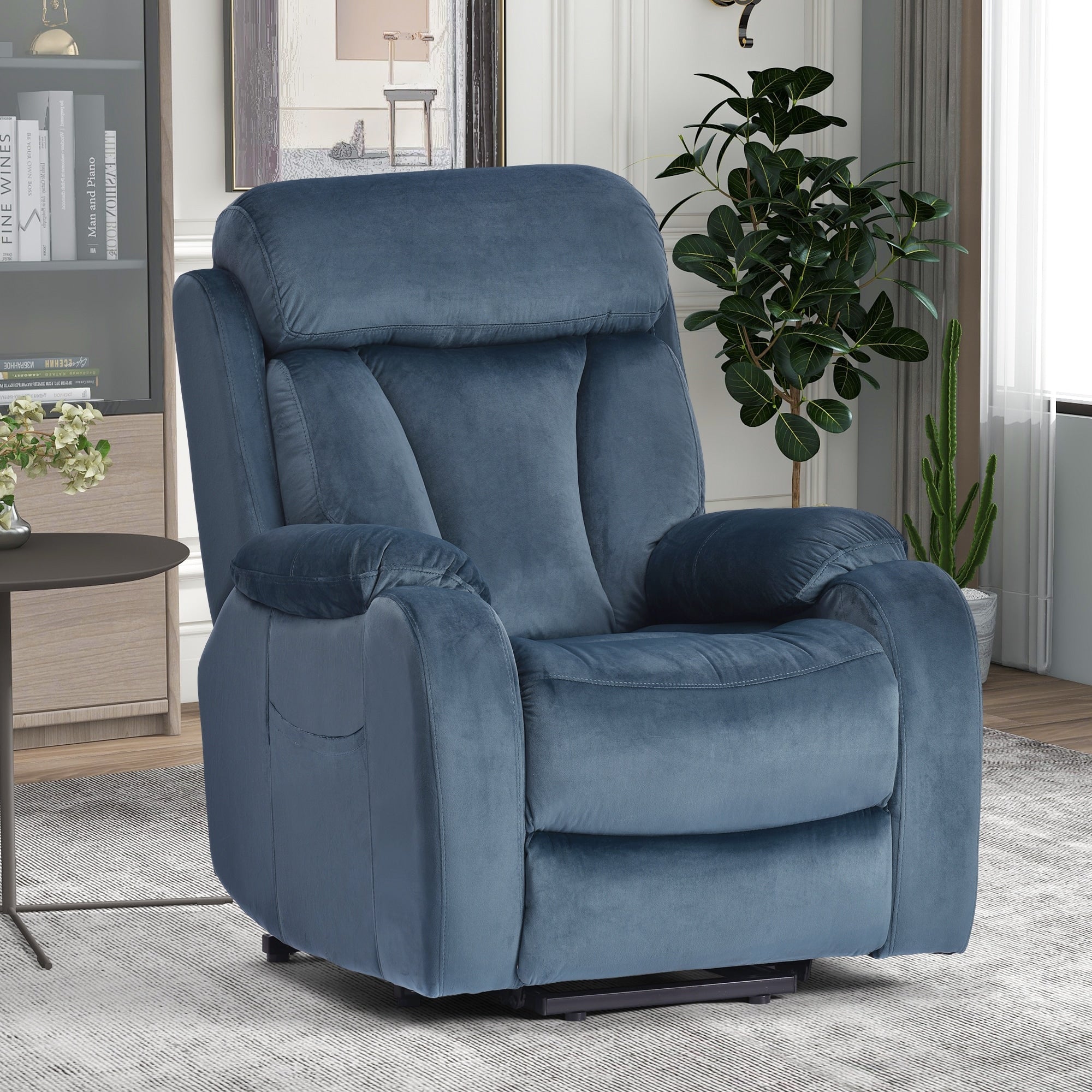 Fauteuil inclinable électrique pour personnes âgées avec télécommande et poche latérale
