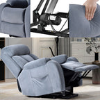 Fauteuil inclinable électrique pour personnes âgées avec télécommande et poche latérale