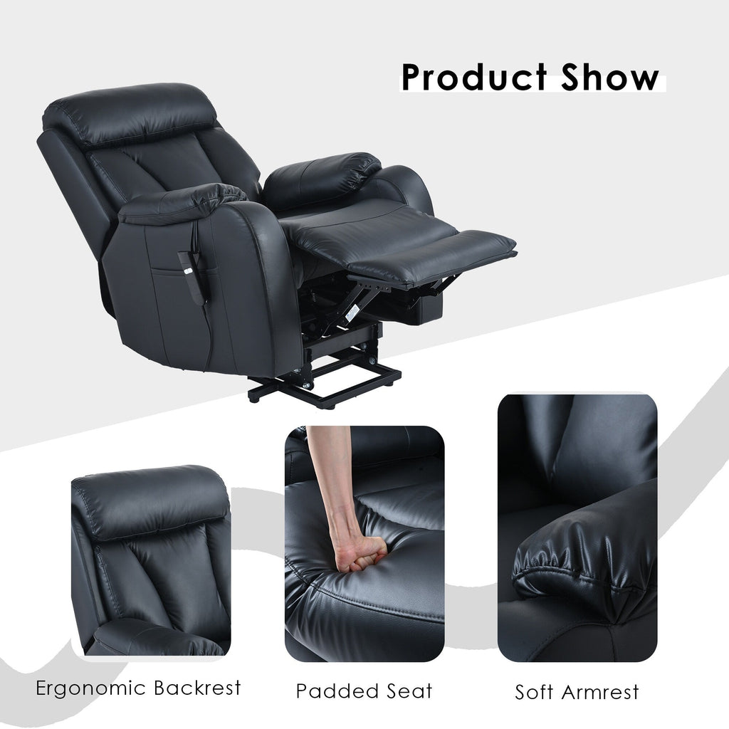 Fauteuil inclinable électrique pour personnes âgées avec télécommande et poche latérale