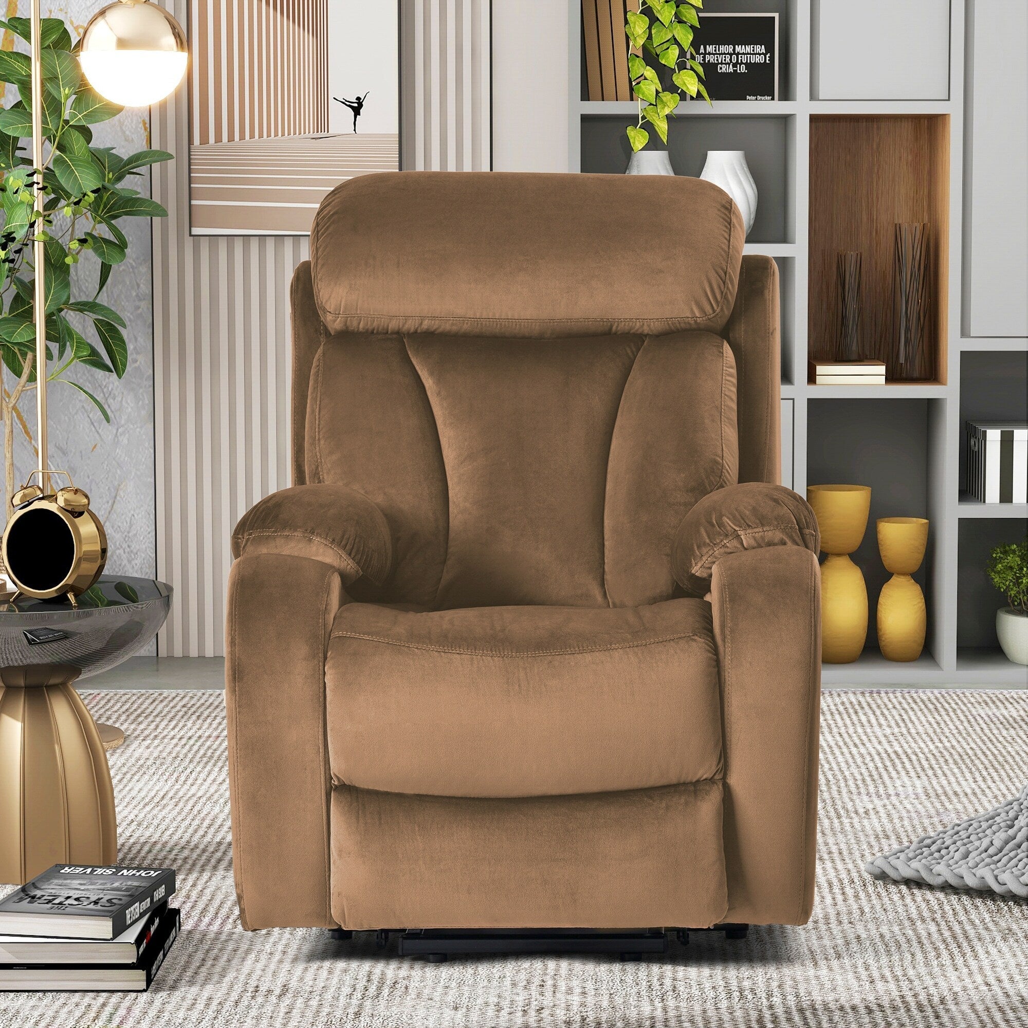 Fauteuil inclinable électrique pour personnes âgées avec télécommande et poche latérale