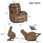 Fauteuil inclinable électrique pour personnes âgées avec télécommande et poche latérale