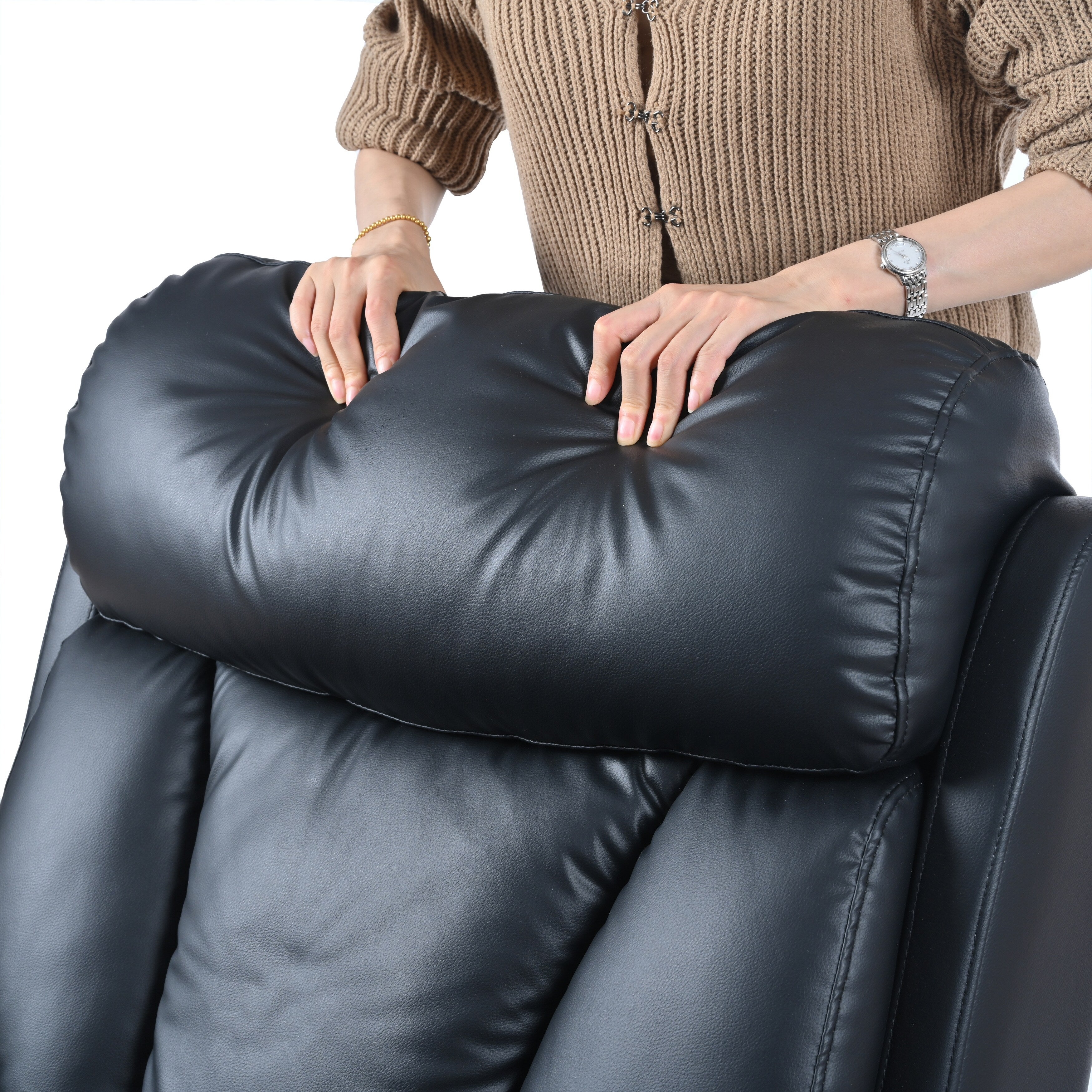 Fauteuil inclinable électrique pour personnes âgées avec télécommande et poche latérale