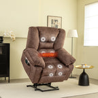 Fauteuil inclinable électrique pour personnes âgées avec massage et chauffage, montage facile, soutien confortable et positions réglables