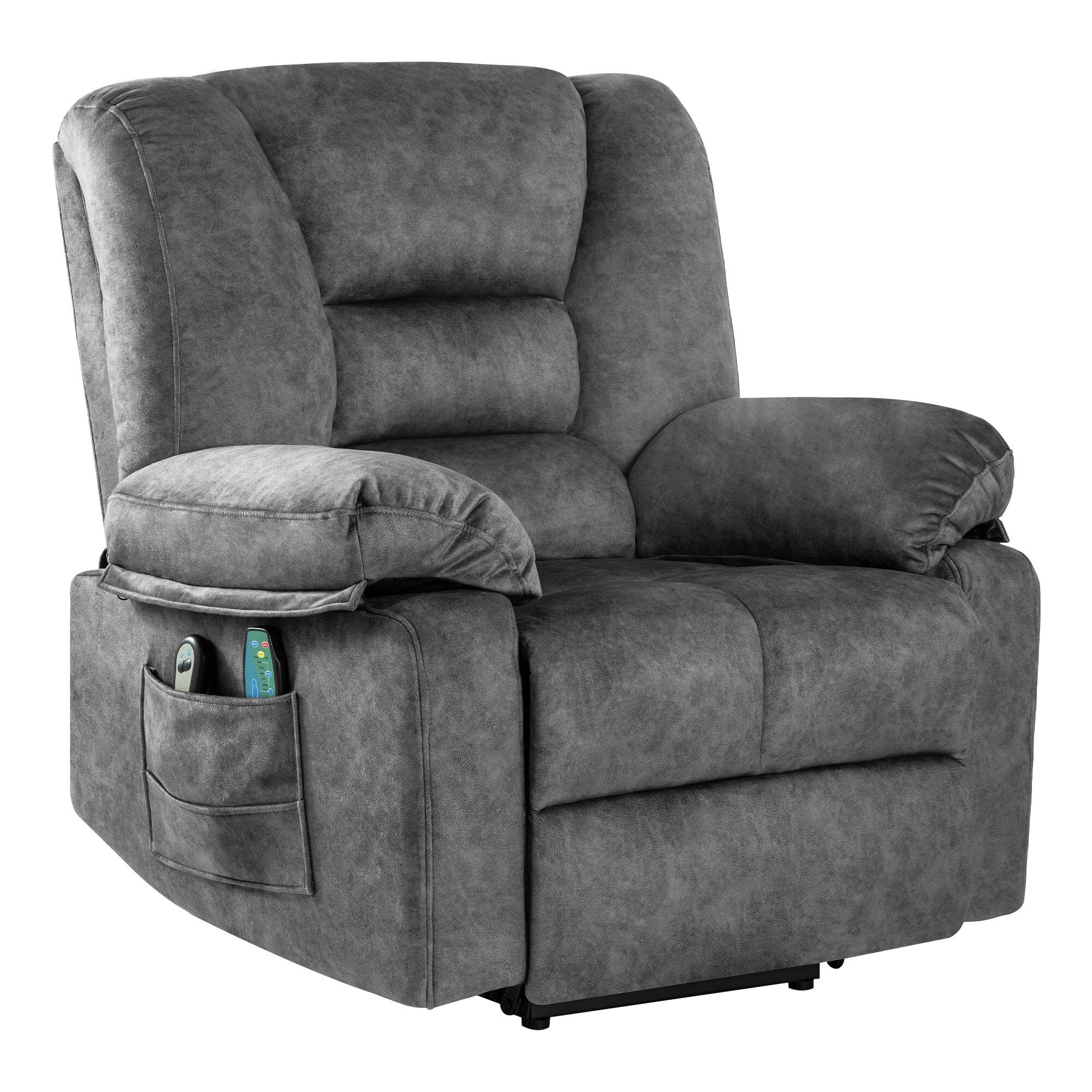 Fauteuil inclinable électrique pour personnes âgées avec massage et chauffage, montage facile, soutien confortable et positions réglables
