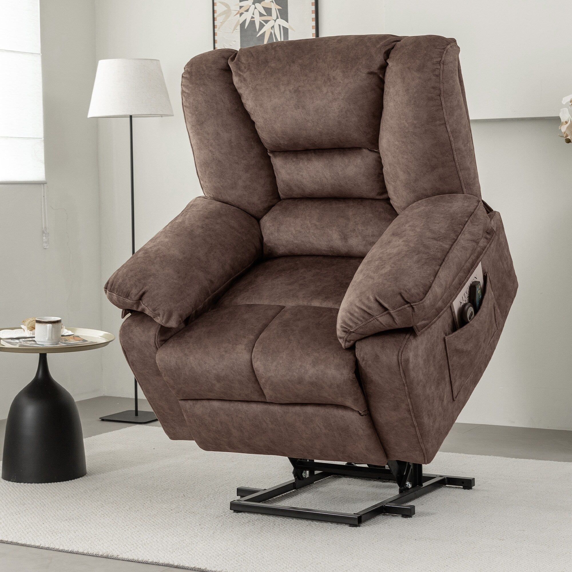 Fauteuil inclinable électrique pour personnes âgées avec massage et chauffage, montage facile, soutien confortable et positions réglables