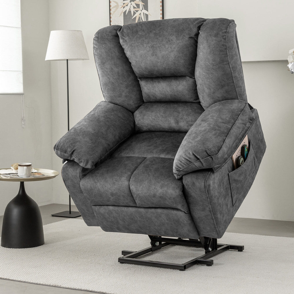 Fauteuil inclinable électrique pour personnes âgées avec massage et chauffage, montage facile, soutien confortable et positions réglables