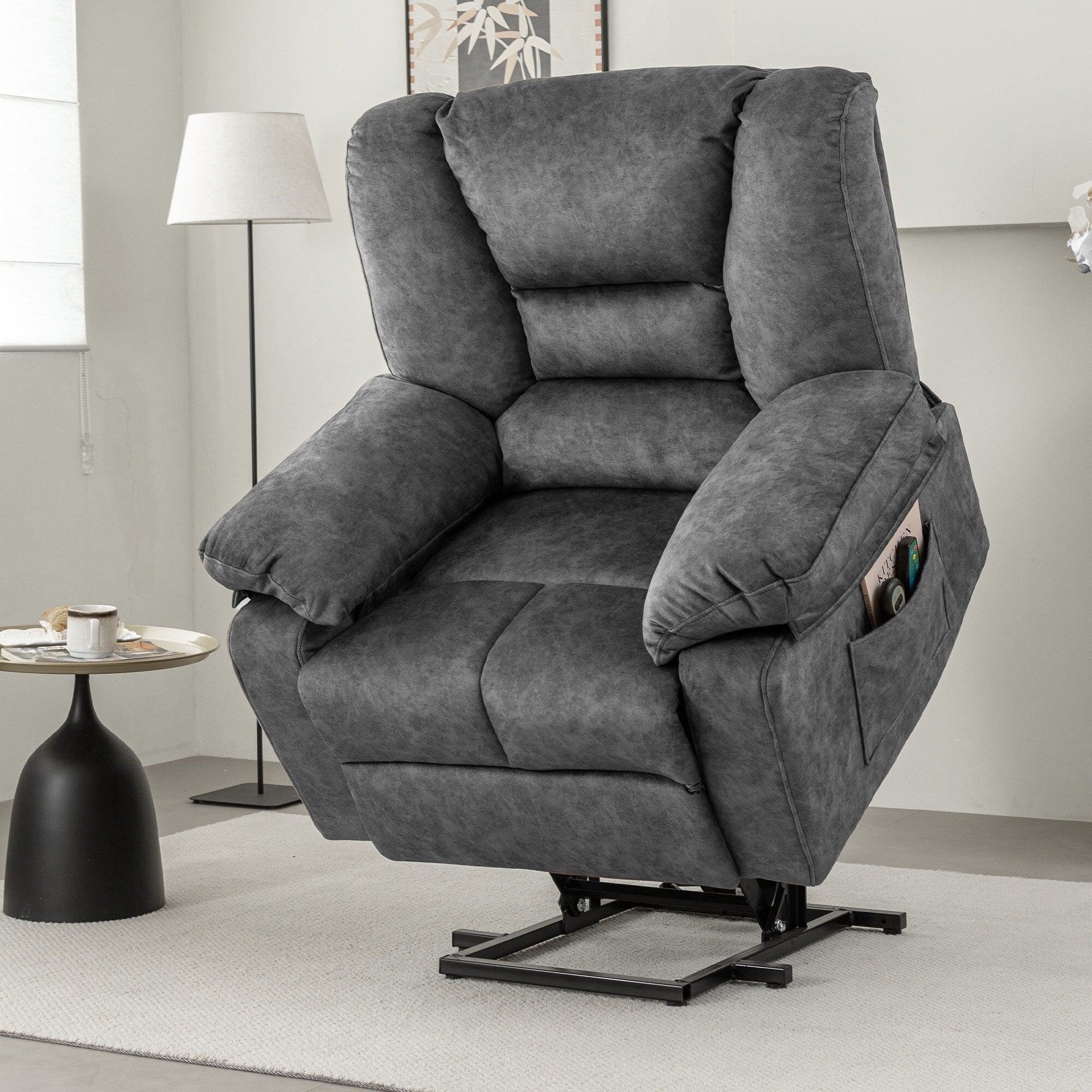 Fauteuil inclinable électrique pour personnes âgées avec massage et chauffage, montage facile, soutien confortable et positions réglables