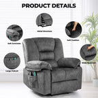 Fauteuil inclinable électrique pour personnes âgées avec massage et chauffage, montage facile, soutien confortable et positions réglables
