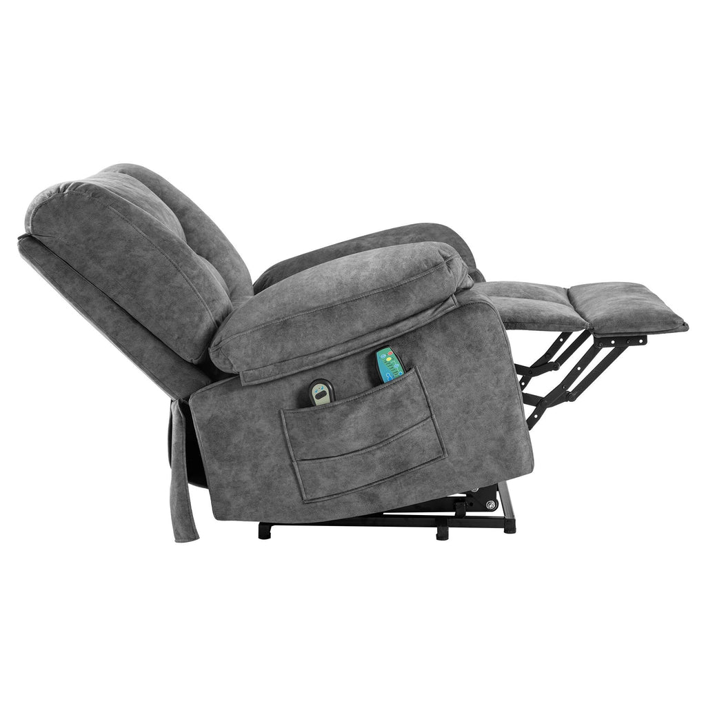 Fauteuil inclinable électrique pour personnes âgées avec massage et chauffage, montage facile, soutien confortable et positions réglables