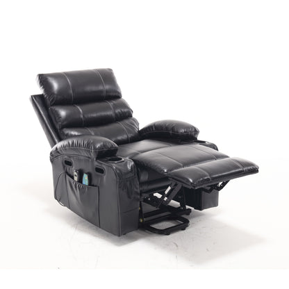 Fauteuil inclinable électrique avec massage par vibrations à 4 directions et chauffage - 5 modes, 2 niveaux d'intensité, 3 réglages de minuterie