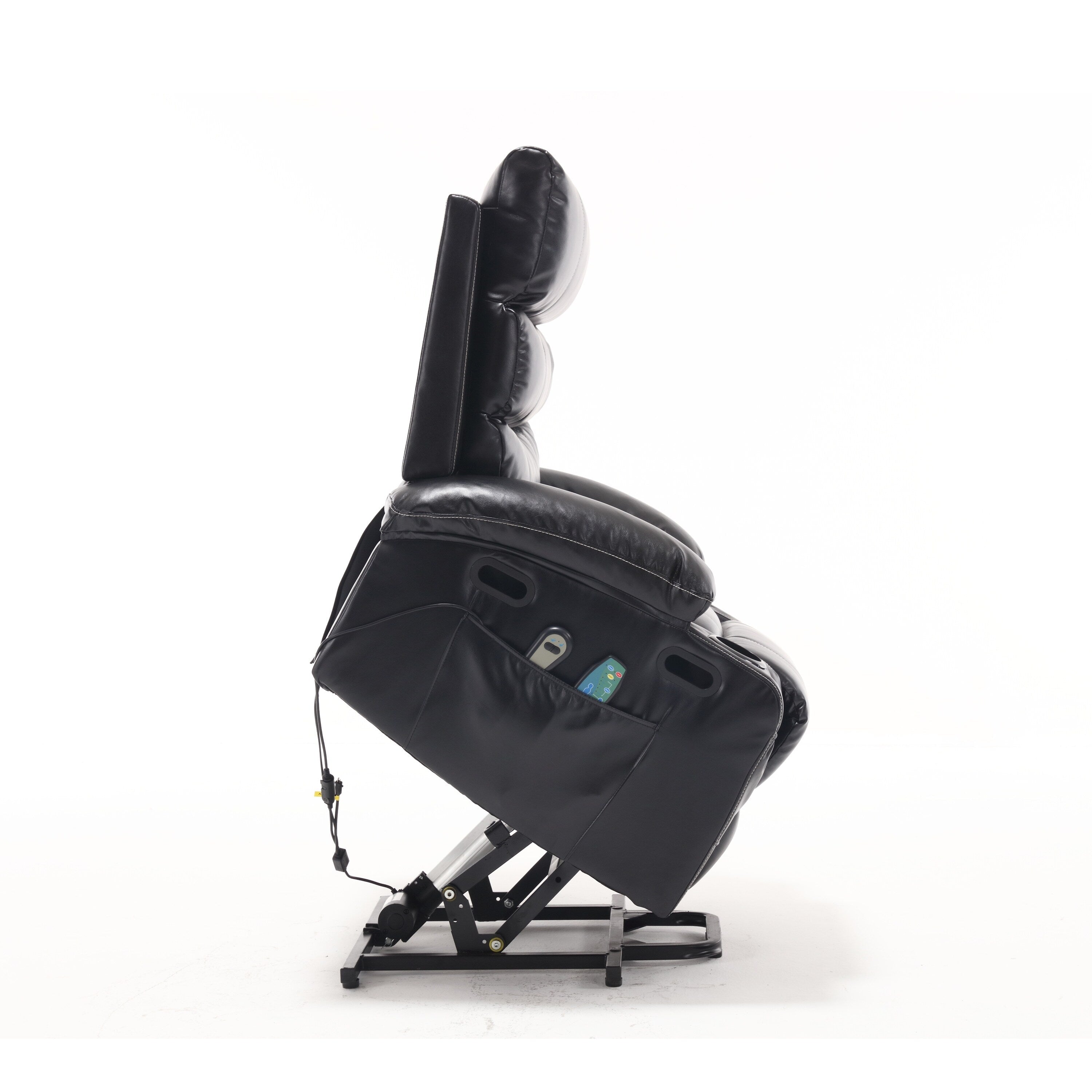 Fauteuil inclinable électrique avec massage par vibrations à 4 directions et chauffage - 5 modes, 2 niveaux d'intensité, 3 réglages de minuterie