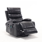 Fauteuil inclinable électrique avec massage par vibrations à 4 directions et chauffage - 5 modes, 2 niveaux d'intensité, 3 réglages de minuterie