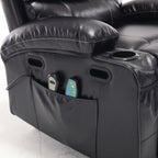 Fauteuil inclinable électrique avec massage par vibrations à 4 directions et chauffage - 5 modes, 2 niveaux d'intensité, 3 réglages de minuterie