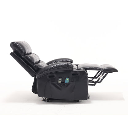 Fauteuil inclinable électrique avec massage par vibrations à 4 directions et chauffage - 5 modes, 2 niveaux d'intensité, 3 réglages de minuterie