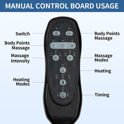 Fauteuil inclinable électrique avec massage à 8 points, chauffage lombaire, deux ports USB et porte-gobelets en acier inoxydable