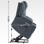 Fauteuil inclinable électrique avec massage en 8 points, chauffage lombaire, double chargement USB et porte-gobelets en acier inoxydable