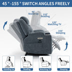 Fauteuil inclinable électrique avec massage en 8 points, chauffage lombaire, double chargement USB et porte-gobelets en acier inoxydable