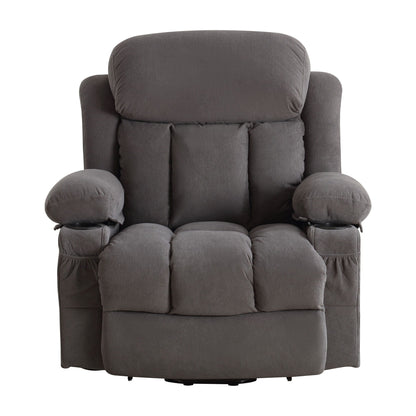 Fauteuil inclinable électrique avec chauffage, massage par vibrations, chargement USB, télécommande et poches de rangement pour personnes âgées