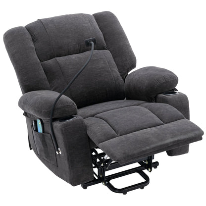 Fauteuil inclinable électrique avec massage, chauffage et support pour téléphone
