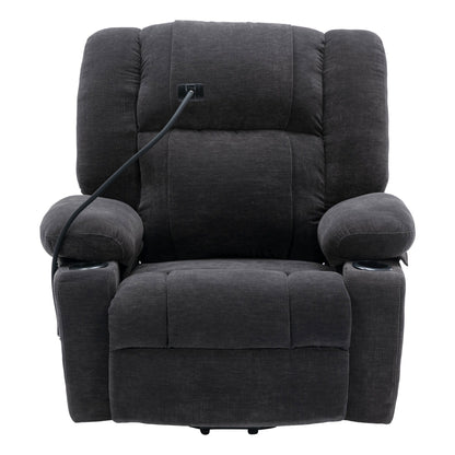 Fauteuil inclinable électrique avec massage, chauffage et support pour téléphone