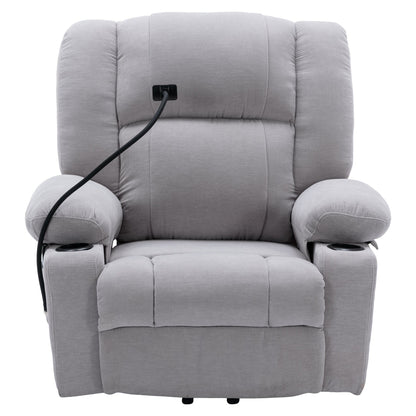 Fauteuil inclinable électrique avec massage, chauffage et support pour téléphone