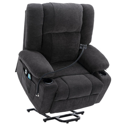 Fauteuil inclinable électrique avec massage, chauffage et support pour téléphone