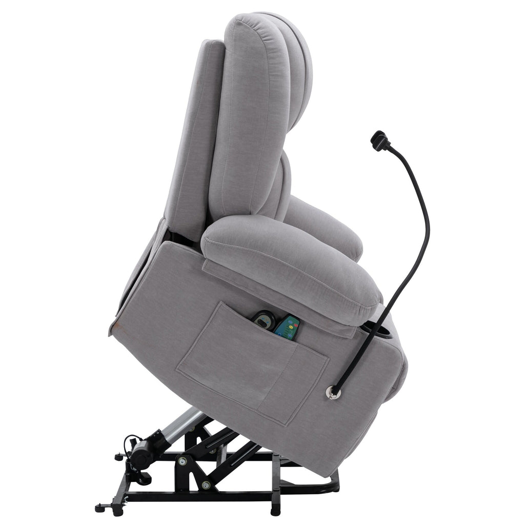 Fauteuil inclinable électrique avec massage, chauffage et support pour téléphone