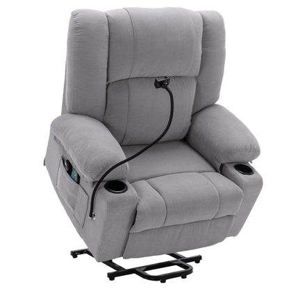 Fauteuil inclinable électrique avec massage, chauffage et support pour téléphone