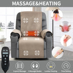 Fauteuil inclinable électrique avec massage, chauffage et ports USB
