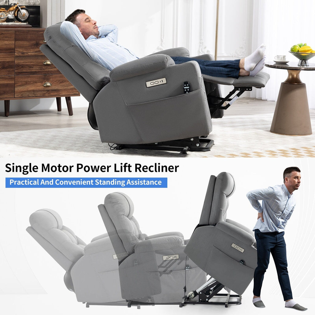 Fauteuil inclinable électrique avec massage, chauffage et ports USB