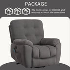 Fauteuil inclinable électrique avec massage, chauffage, chargement USB, porte-gobelets dissimulés et positions d'inclinaison réglables