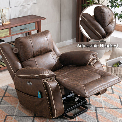 Fauteuil confortable Power Lift avec chauffage massant, porte-gobelet et port USB