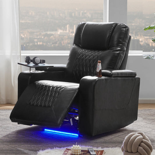 Fauteuil inclinable électrique Nestfair avec 2 porte-gobelets et plateau pivotant à 360°