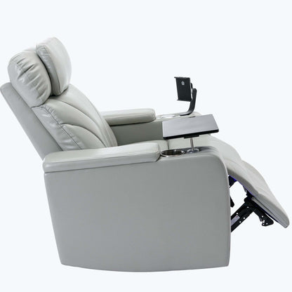 Fauteuil inclinable électrique avec port de chargement USB et rangement dissimulé des accoudoirs, avec porte-gobelet pratique et chaîne stéréo
