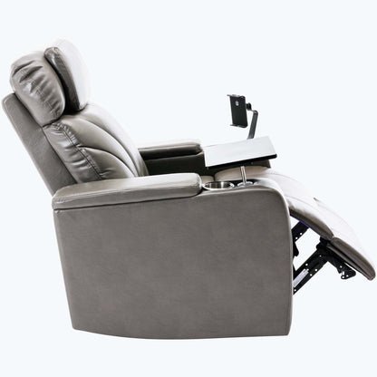 Fauteuil inclinable électrique avec port de chargement USB et rangement dissimulé des accoudoirs, avec porte-gobelet pratique et chaîne stéréo