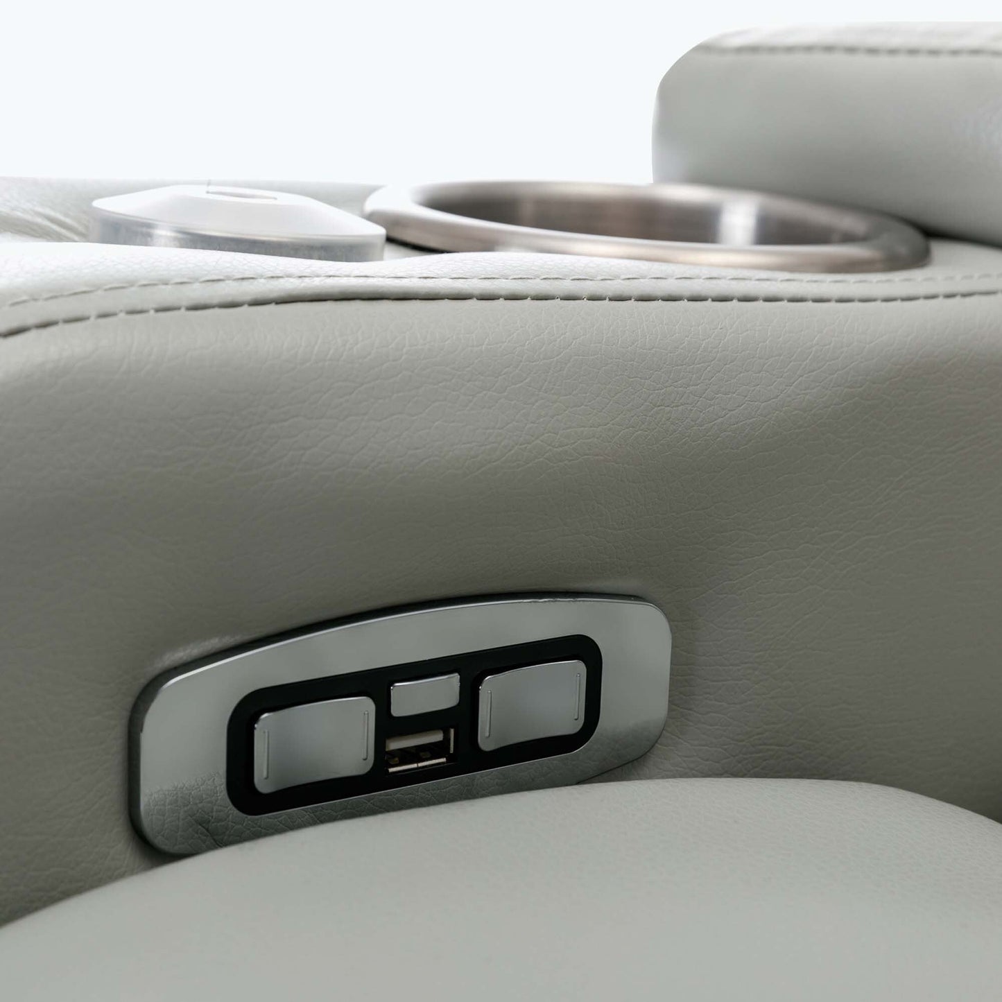 Fauteuil inclinable électrique avec port de chargement USB et rangement dissimulé des accoudoirs, avec porte-gobelet pratique et chaîne stéréo
