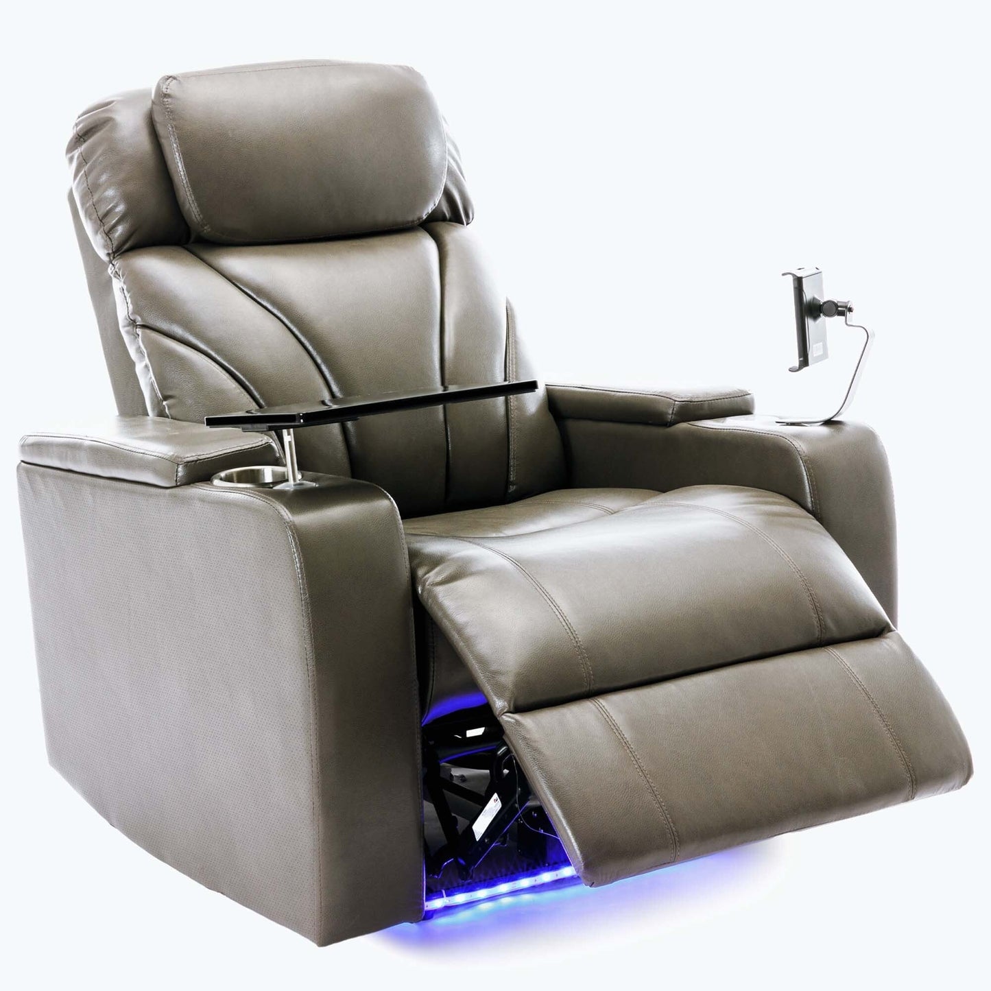 Fauteuil inclinable électrique avec port de chargement USB et rangement dissimulé des accoudoirs, avec porte-gobelet pratique et chaîne stéréo