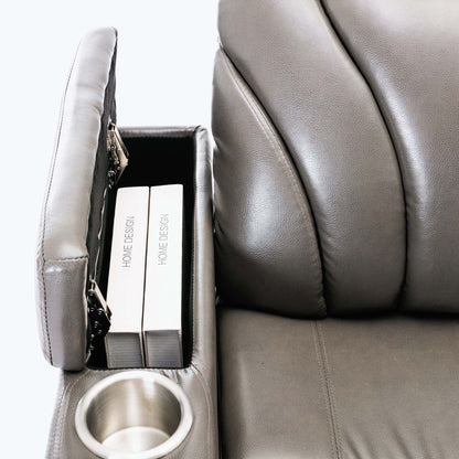 Fauteuil inclinable électrique avec port de chargement USB et rangement dissimulé des accoudoirs, avec porte-gobelet pratique et chaîne stéréo