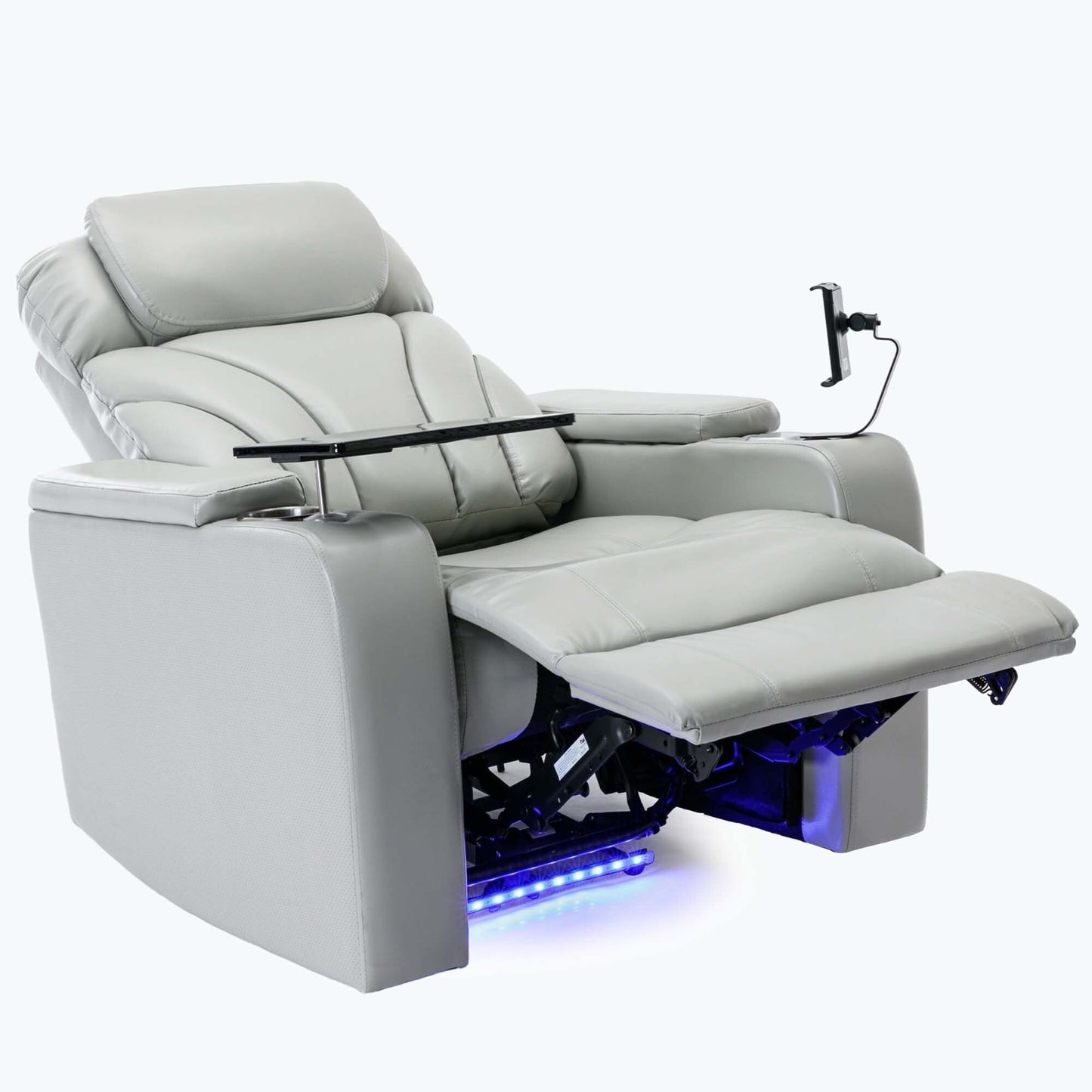 Fauteuil inclinable électrique avec port de chargement USB et rangement dissimulé des accoudoirs, avec porte-gobelet pratique et chaîne stéréo