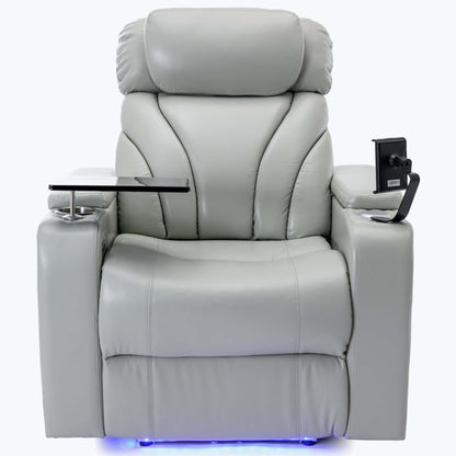 Fauteuil inclinable électrique avec port de chargement USB et rangement dissimulé des accoudoirs, avec porte-gobelet pratique et chaîne stéréo