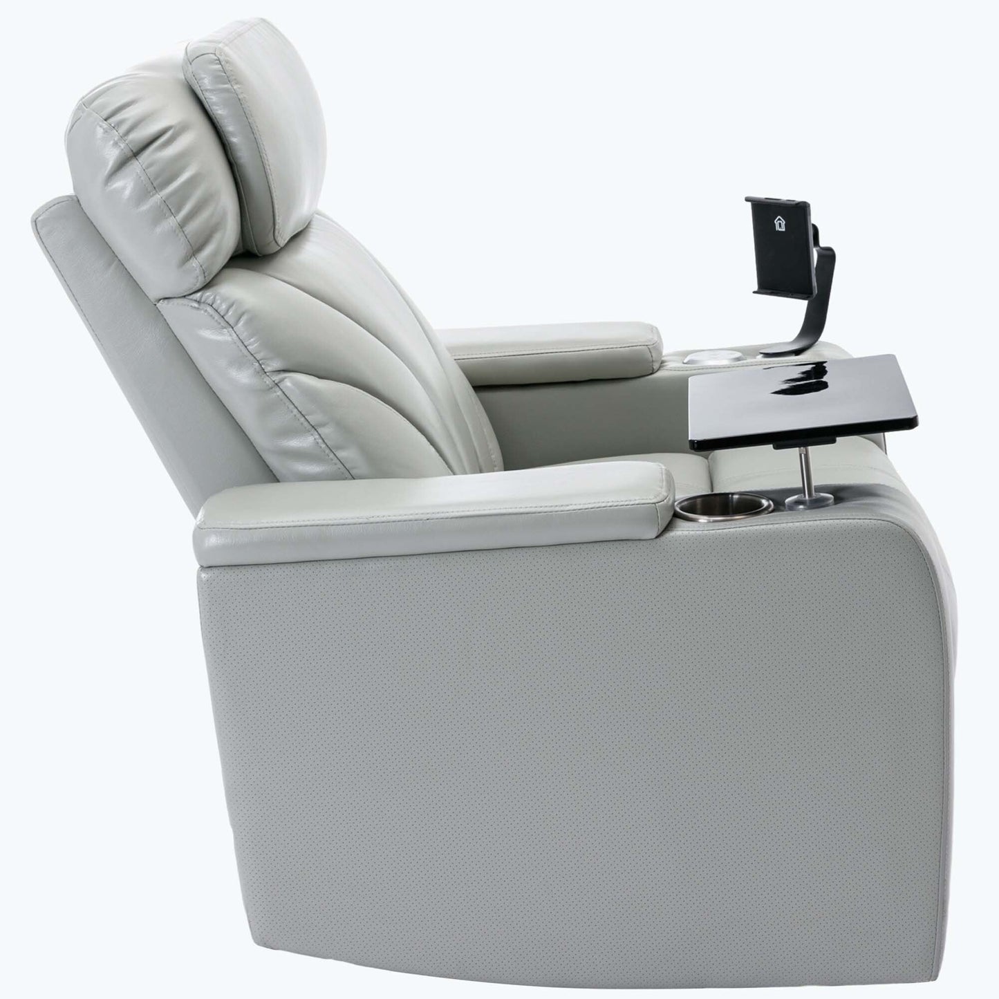 Fauteuil inclinable électrique avec port de chargement USB et rangement dissimulé des accoudoirs, avec porte-gobelet pratique et chaîne stéréo