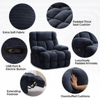 Fauteuil inclinable électrique surdimensionné Zero Gravity Big Man extra large pour salon avec port USB, siège large de 24 pouces, gris