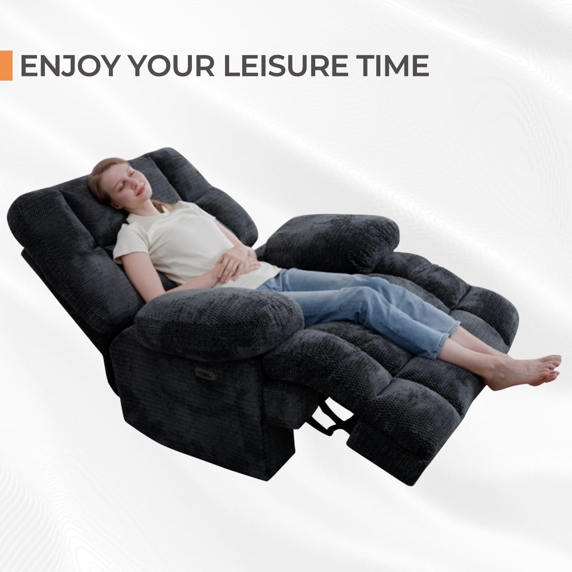 Fauteuil inclinable électrique surdimensionné, fauteuil inclinable extra large Zero Gravity pour salon avec port USB 43 x 39 x 43 cm